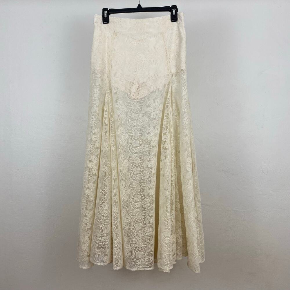 Free People Beat Of The Moment Maxi Skirt - Ivory - Size 6